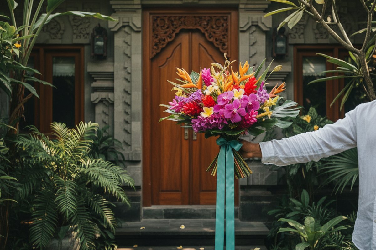 Fresh flower bouquet delivery in Bali